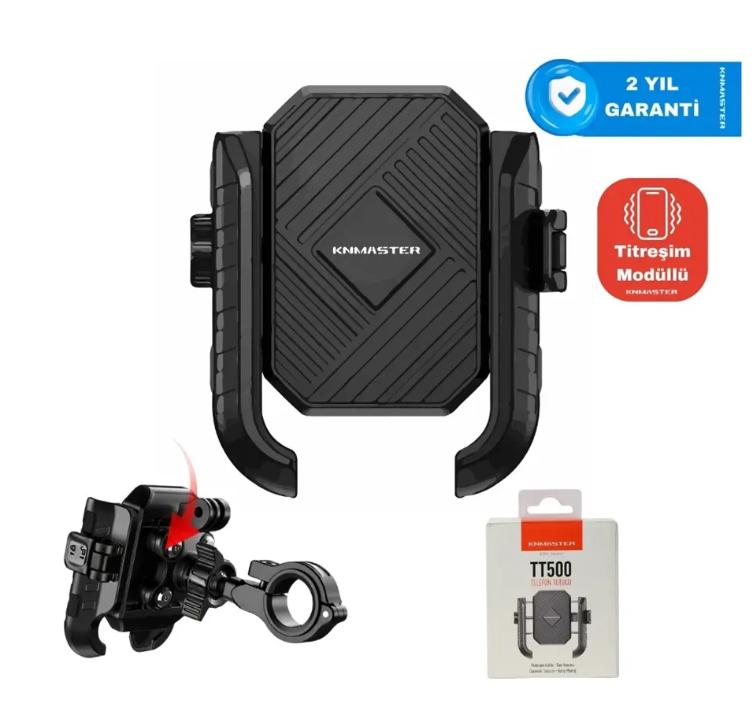 KNMASTER TT-500 Titreşim Önleyicili Motosiklet Telefon Tutucu