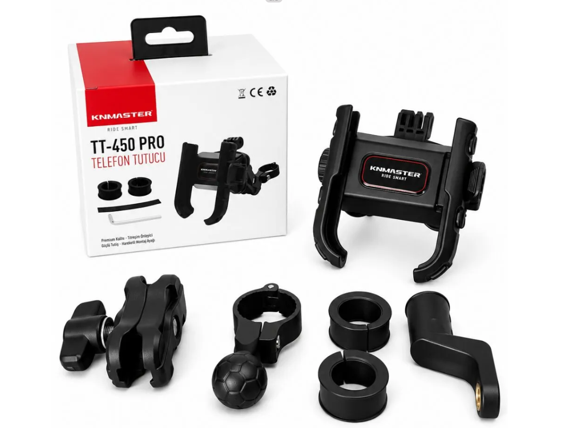TT450 PRO Titreşim Önleyicili Motosiklet Telefon Tutucu (Kamera Bağlantılı)