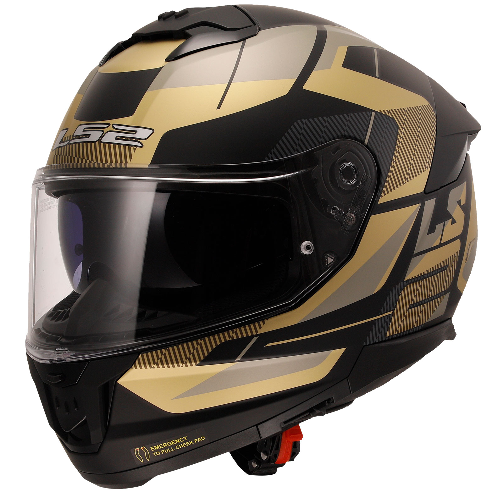 LS2 STREAM 2 ROAD MAT SİYAH-GOLD-GRİ KASK (M)
