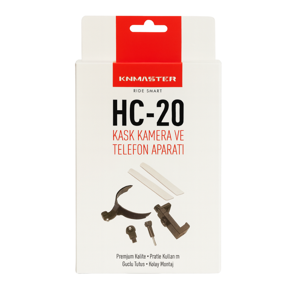 Knmaster HC-20 Motosiklet Kask Çene Yapıştırıcılı Telefon Ve Aksiyon Kamera Tutucu Full Set