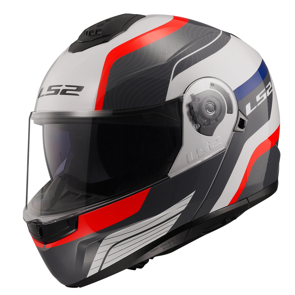 LS2 STROBE 2 MONZA SİYAH-BEYAZ-KIRMIZI KASK (L)