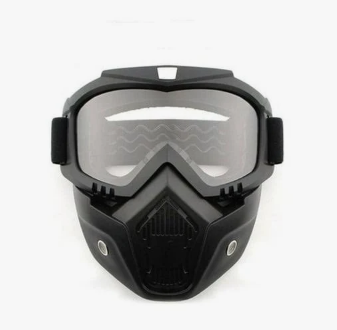 MOTOSİKLET-BİSİKLET KASK MASKESİ GÖZLÜKLÜ ŞEFFAF CAM