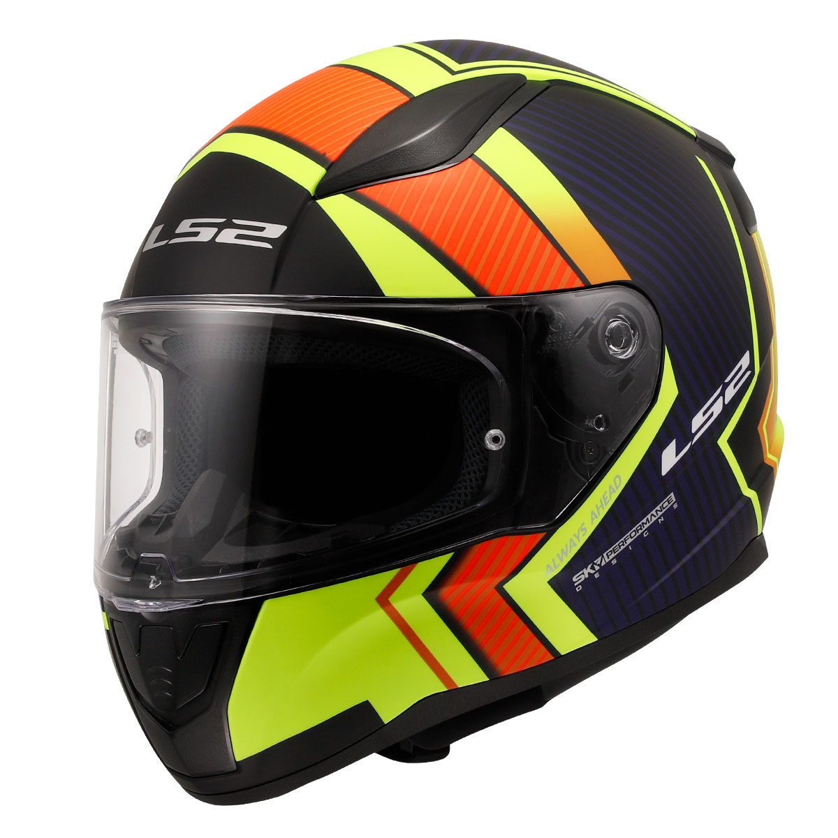 LS2 RAPID 2 EXTRA MAT NEON SARI-NAVY MAVİ KASK (M)