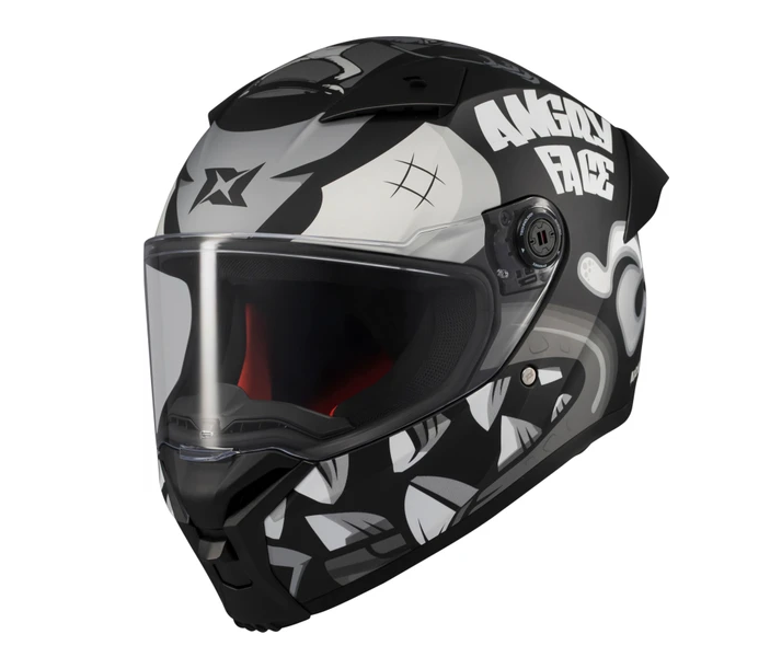 AXXIS FENIX ANGRY FACE B2 BLACK GREY MATT (XL)